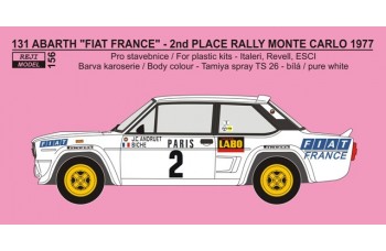 Decal -  Fiat 131 Abarth „FRANCE“ - 2nd Rallye Monte Carlo 1977 - Andruet / "Biche"